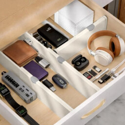 2Pcs White Adjustable Drawer Separators Organizers - thumbnail 3