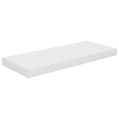 Vidaxl Floating Wall Shelf High Gloss White 60X23.5X3.8 Cm Mdf - image 1