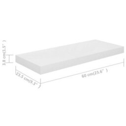 Vidaxl Floating Wall Shelf High Gloss White 60X23.5X3.8 Cm Mdf - thumbnail 9