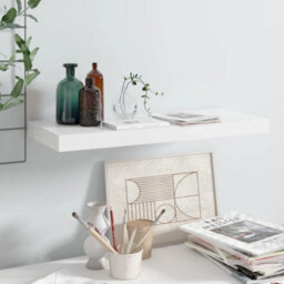 Vidaxl Floating Wall Shelf High Gloss White 60X23.5X3.8 Cm Mdf - thumbnail 2