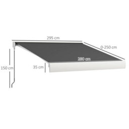 Outsunny 3 X 2.5M Electric Retractable Awning Sun Canopies For Door Window - thumbnail 3