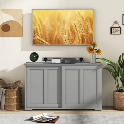 Grey Sideboard With Sliding Door & Double Partition Kitchen Storage - image 1