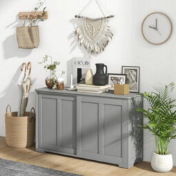 Grey Sideboard With Sliding Door & Double Partition Kitchen Storage - thumbnail 4