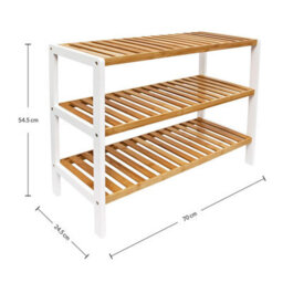 3-Tier Bamboo Shoe Storage Rack, Eco-Friendly And Durable Organizer For Entryway Or Closet - thumbnail 3