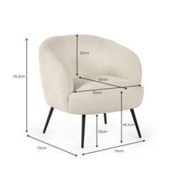 Oakham Gigi Boucle Accent Chair In Ivory - thumbnail 3