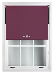 Furnished Blackout Roller Blinds With Triple Square Eyelets And Metal Fittings- Aubergine Trimmable (W)90Cm (L)165Cm - thumbnail 2
