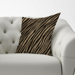 Warren Reed Designer Golden Zebra Print Cushions 60Cm X 60Cm - thumbnail 2