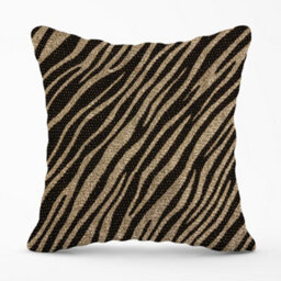 Warren Reed Designer Golden Zebra Print Cushions 60Cm X 60Cm - thumbnail 1