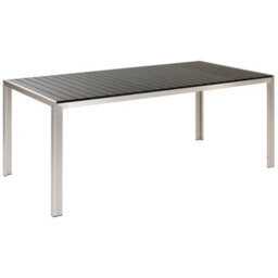 Beliani Garden Dining Set With Benches 6 Seater Nardo Black/ Silver - thumbnail 4