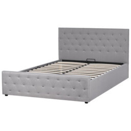 Beliani Ottoman Bed Fabric Amiens 160 X 200 Cm (Eu King Size) Light Grey - thumbnail 6