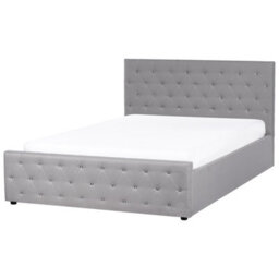 Beliani Ottoman Bed Fabric Amiens 160 X 200 Cm (Eu King Size) Light Grey - thumbnail 5