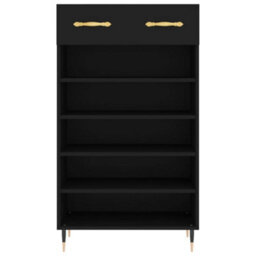 Berkfield Shoe Cabinet Black 60X35X105 Cm Engineered Wood - thumbnail 6