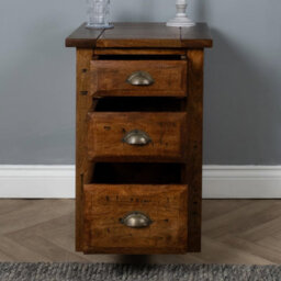 Elm Home And Products Elm Home And Garden Rustic Solid Mango Wood 3 Drawer Bedside Cabinet Nightstand Fully Assembled