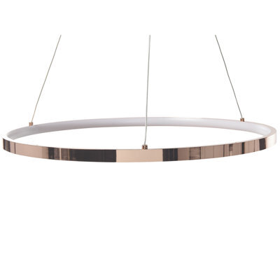 Wyld And Coco Novalux Rose-Gold Aluminium Pendant Lamp Integrated Led Ring 50Cm - image 1