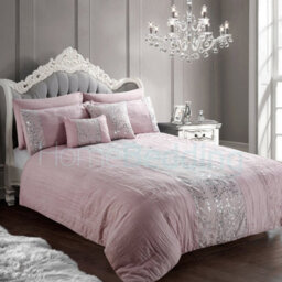 Intimates Pink Amara Crinkle Duvet Cover And Pillowcase Set Single