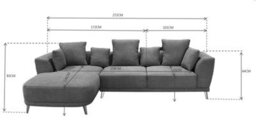 DS Living The 3 Seater Nova Lounger Left Corner Sofa In Grey Or Cream - thumbnail 7