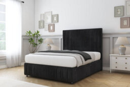 "Comfort The Foxy Black Naples Divan Bed Set No Drawers - 26"" Strutted & 12"" Footboard 5' King" - thumbnail 2