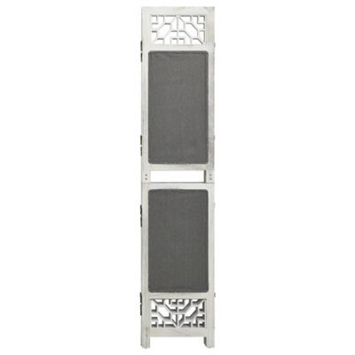 Berkfield Elegant 6-Panel Room Divider Grey 210X165 Cm Fabric - image 1