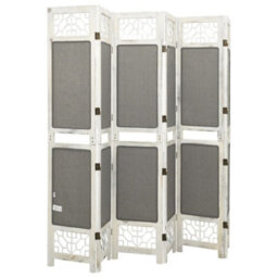 Berkfield Elegant 6-Panel Room Divider Grey 210X165 Cm Fabric - thumbnail 4
