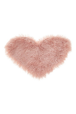 Living And Home Heart Shaped Long Plush Throw Pillow Cover Pink - image 1