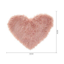 Living And Home Heart Shaped Long Plush Throw Pillow Cover Pink - thumbnail 6