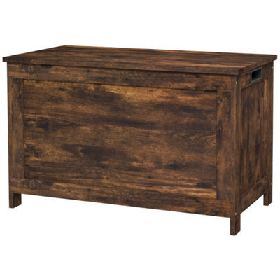 Rustic Brown Modern Storage Chest With 2 Safety Hinges For Living Room, Entryway - image 1