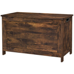 Rustic Brown Modern Storage Chest With 2 Safety Hinges For Living Room, Entryway - thumbnail 1