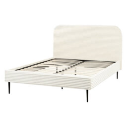 Beliani Bed Corduroy Flayat 140 X 200 Cm (Eu Double) Off-White - thumbnail 5