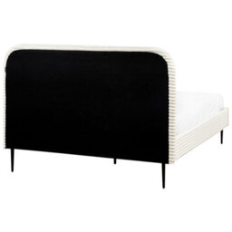 Beliani Bed Corduroy Flayat 140 X 200 Cm (Eu Double) Off-White - thumbnail 7