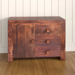 Loft Dark Mango Wooden 1 Door And 3 Drawers Sideboard - thumbnail 8
