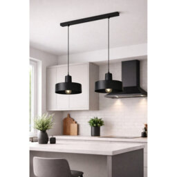 Luminosa Lighting Luminosa Velyo Bar Pendant Ceiling Light Black 2X E27 - thumbnail 3