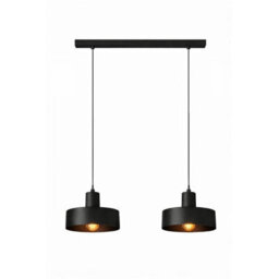 Luminosa Lighting Luminosa Velyo Bar Pendant Ceiling Light Black 2X E27 - thumbnail 2