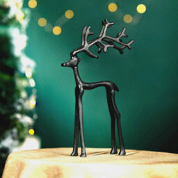 Marco Paul Black Metal Christmas Reindeer Ornament - thumbnail 1