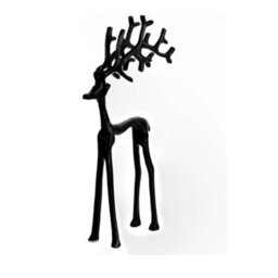 Marco Paul Black Metal Christmas Reindeer Ornament - thumbnail 3