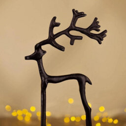 Marco Paul Black Metal Christmas Reindeer Ornament - thumbnail 4