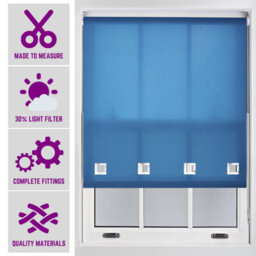 Furnished Daylight Roller Blind With Big Square Eyelets Free Cut Service - Teal (W)210Cm X (L)165Cm - thumbnail 1