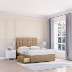 "Sloomy 5Ft Alabama Naples Mink Memory Foam Bed Set With 2 Drawers, Mattress & 54"" Headboard - King"