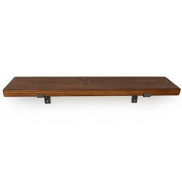 Toolty Rustic Handmade Wall Shelf, Wall Mounted, 110Cm X 17.5Cm Down Design, Dark Oak, Handcrafted Vintage Style - thumbnail 2