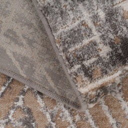 Loomed Neutral Beige Distressed Abstract Metallic Geometric Living Area Rug 120X170Cm - thumbnail 7