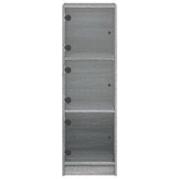 Berkfield Highboard With Glass Doors Grey Sonoma 35X37X109 Cm - thumbnail 6
