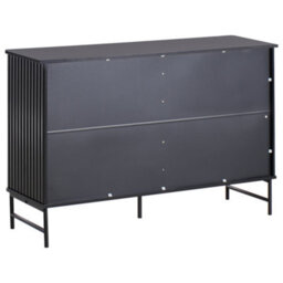 Wyld And Coco Novahome 6 Drawer Chest Black Fluted Front With Metal Legs 120 X 40 X 80 Cm - thumbnail 6