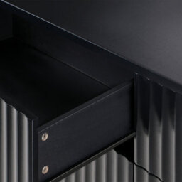 Wyld And Coco Novahome 6 Drawer Chest Black Fluted Front With Metal Legs 120 X 40 X 80 Cm - thumbnail 7