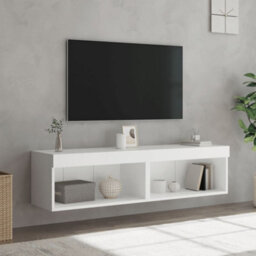 Berkfield Durable Tv Cabinets With Led Lights 2 Pcs White 60X30X30 Cm - thumbnail 5
