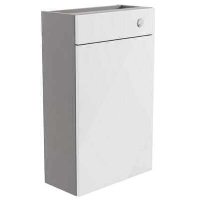 Westport Slim Gloss White Contemporary Freestanding Slimline Toilet Cabinet (H)820mm X (W)495mm - image 1