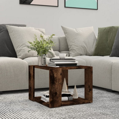 Berkfield Coffee Table Smoked Oak 40X40X30 Cm Engineered Wood - image 1