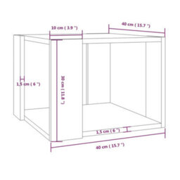 Berkfield Coffee Table Smoked Oak 40X40X30 Cm Engineered Wood - thumbnail 7