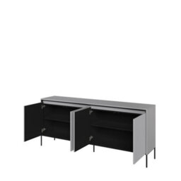 Arte Chic And Modern Large Sideboard Cabinet  With Fluted Front(H)830mm (W)1930mm (D)400mm - Light Grey - thumbnail 2