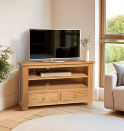 Hallowood Furniture Waverly Oak 2 Drawer Corner Tv Unit
