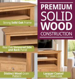 Hallowood Furniture Waverly Oak 2 Drawer Corner Tv Unit - thumbnail 4
