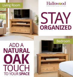 Hallowood Furniture Waverly Oak 2 Drawer Corner Tv Unit - thumbnail 6